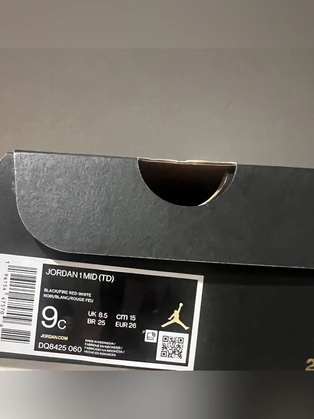 Jordan 1  Kids' Black & Red High-Top Sneakers